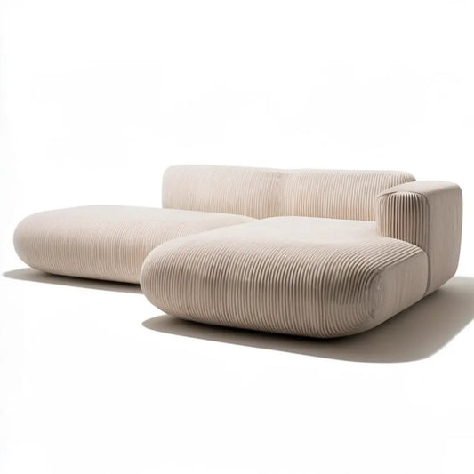 Kremowa modułowa sofa narożna z szezlongiem, 2 elementy, 280 x 170 x 72 cm