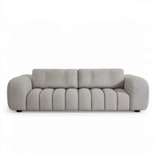 Trzyosobowa sofa jasnoszara 220 x 95 x 75 cm