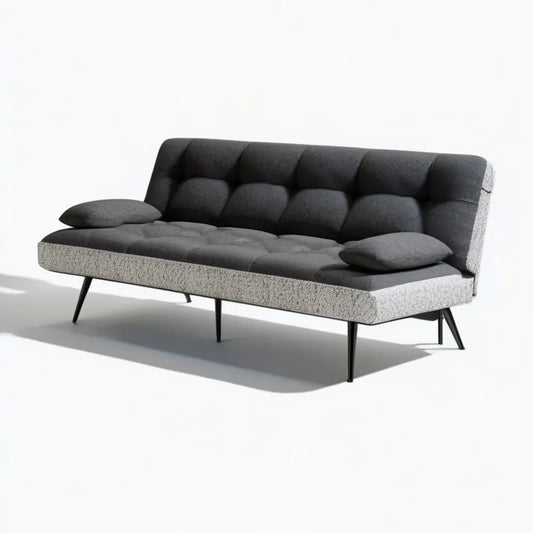 Rozkładana sofa 3-osobowa ciemnoszaro-szara z czarnymi nogami, 180 × 85 × 82 cm
