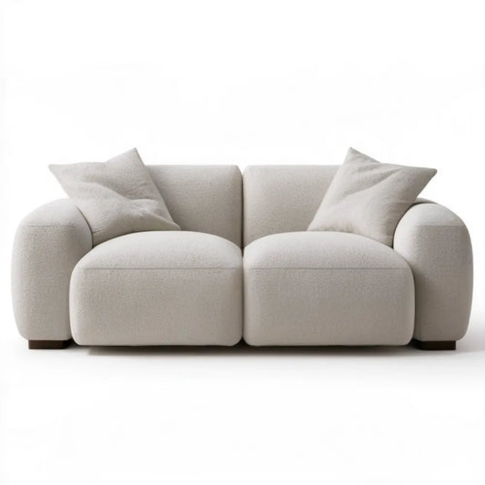 Kremowa sofa dwuosobowa bouclé z poliestru 180 x 95 x 78 cm