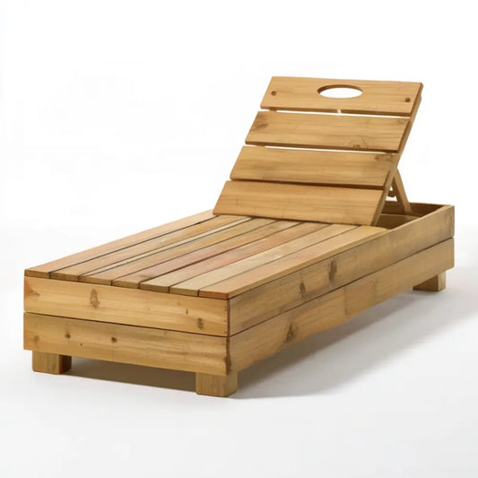 Regulowany leżak ogrodowy z litego drewna sosnowego Naturalny 200 x 70 x 30 cm